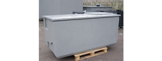 Typical 2x1x1m GRP tank with 50mm insulation