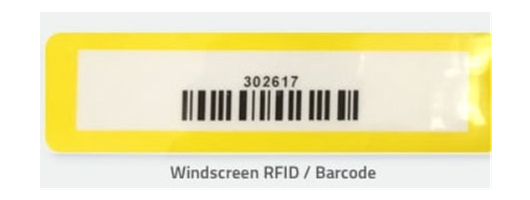 Windscreen Barcode Tag