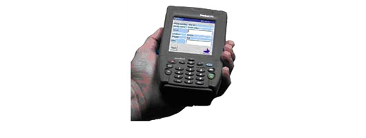 Software Solutions – Wireless hand terminal with built-in barcode scanner and SHARK software