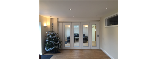 Glass Folding Partitions- Hospice Lounge