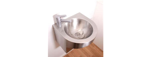 Shrouded stainless steel wash basin