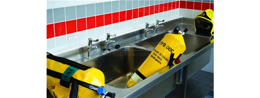 Industrial strength stainless steel sinks for state of the art fire station