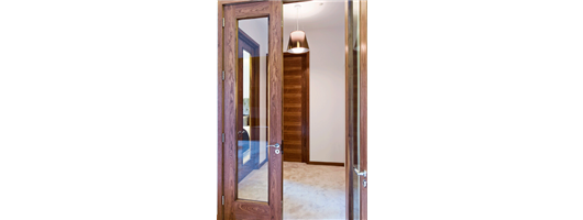 Tall Walnut Double Doors with clear glazing