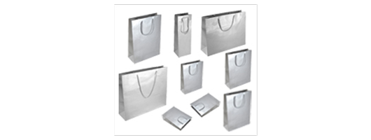 Silver Gloss Paper Carrier Bags