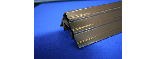 Rigid angle extrusion in brown UPVC