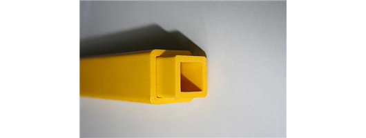 Square plastic extrusion profile with telescopic insert