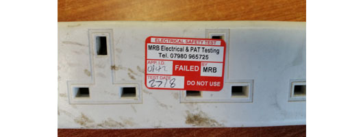 Extension leads often fail PAT Testing on visual inspection due to rattling internal parts, MRB Electrical & PAT Testing