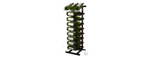 27 Bottle Black Metal Display Wine Rack