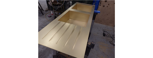 Solid Brass Double Sink and Drainer