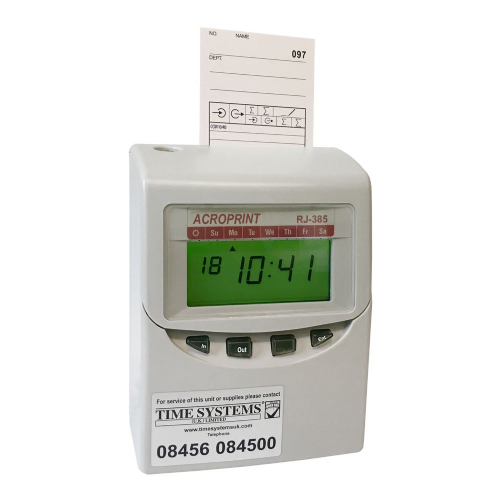 Acroprint RJ-385 Automatic Time Recorder Clocking In Machine