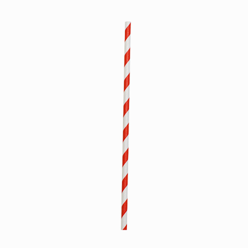 Biodegradable Red Stripe Paper Straw 20cm (8")