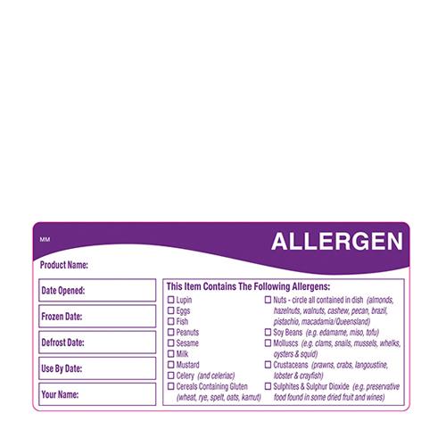 Food Allergen Label 2" x 4" Purple