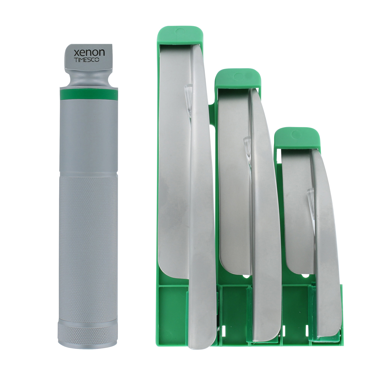 Laryngoscope Set – Xenon Handle, Callisto Mac 4, 3 & 2 Blades With Insert & Clear Plastic Case