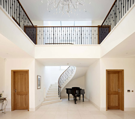 Metal Staircase Balustrade with Oak Handrail
