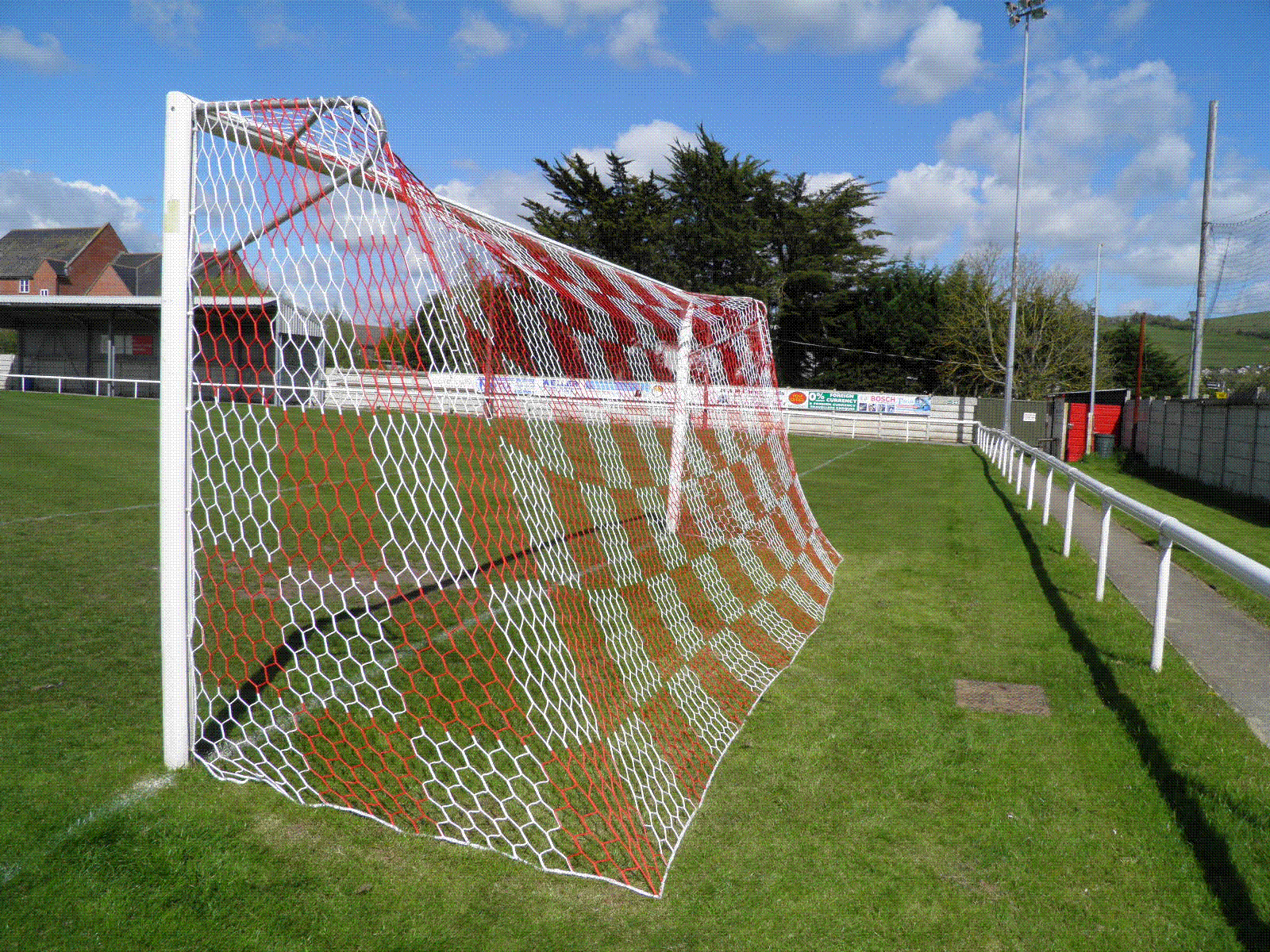 3.5mm Hexagonal Mesh Continental Style Football Goal Nets, Chequered Pattern