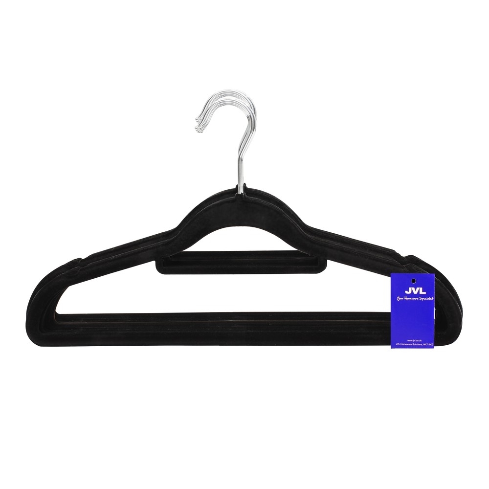20PK Small Soft Touch Clothing Hangers - Black 