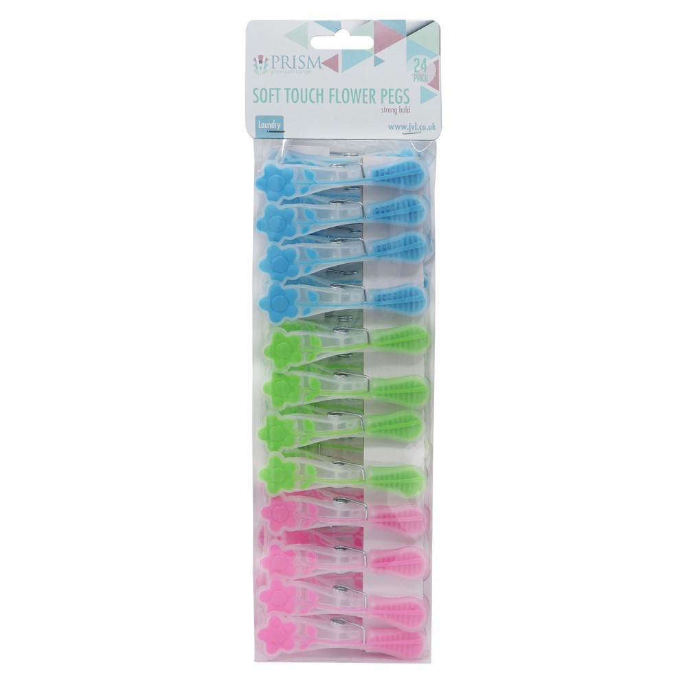 Prism - Soft Touch Flower Pegs - 24 Pack