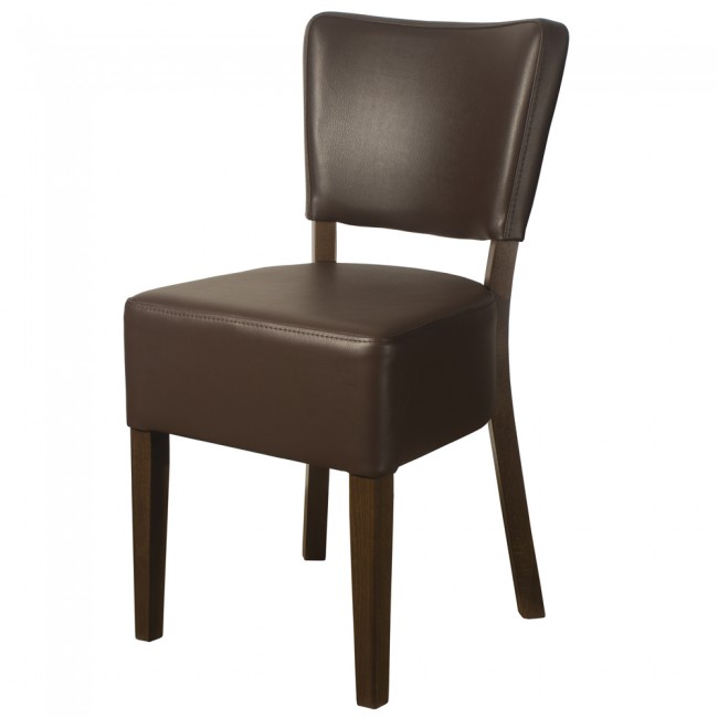 Belmont Brown Faux Leather Side Chair