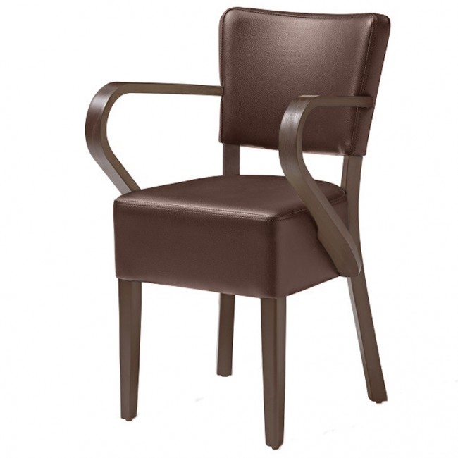 Belmont Brown Faux Leather Arm Chair