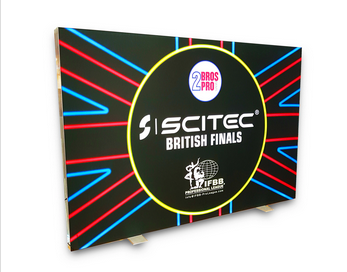 GL120 Light boxes with backlit stretch fabric graphics, Free standing tension fabric light box