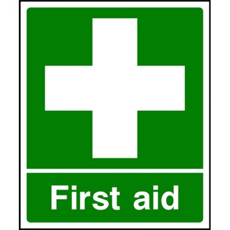 "First Aid" sign