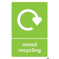 Mixed Recycling bin Sign/Sticker