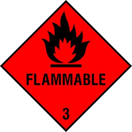 "Flammable 3" sign