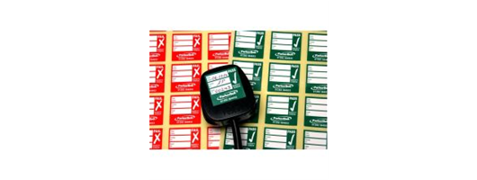 PASS FAIL Self adhesive Plug Top Labels