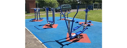 Outdoor Gym with Wet Pour
