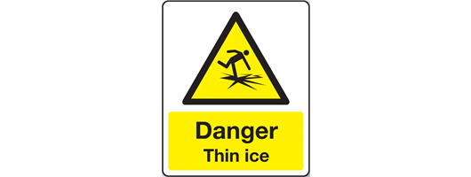 Danger Thin Ice Signs