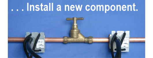 Stages of using Freeze Masters, Pipe Freezing tool - .. Install a new component