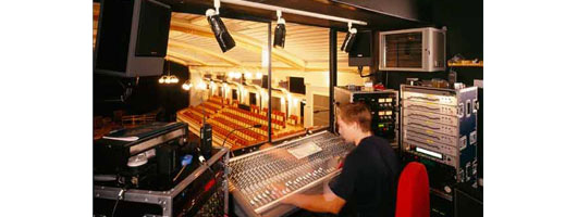 Sound & Lighting Control Room with Glass Screen