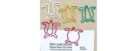 Turtle promotional fancy wire paperclips