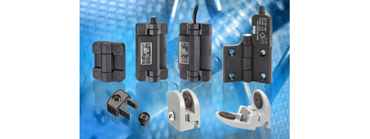 Square tube connectors, panel support clamps, door locks and hinges with safety cut off device, Elesa UK Ltd