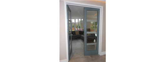 Bespoke internal french door grey stained