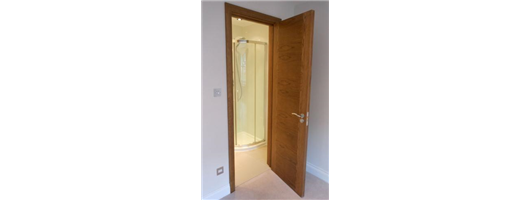 Bespoke Internal Oak veneered door set with custom stain finish