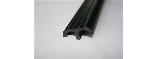 Flexible plastic black extrusion profile