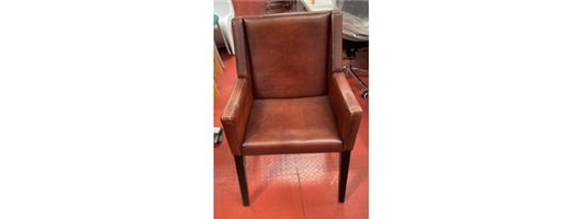 Brown Leather & Black Legs Chair
