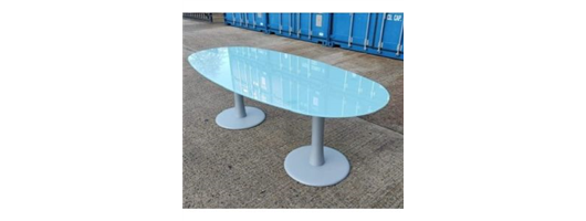 Oval Frosted Glass Boardroom Table