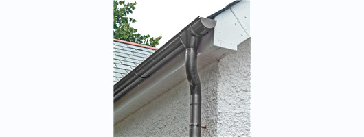 Stainless Steel half round gutter and downpipe