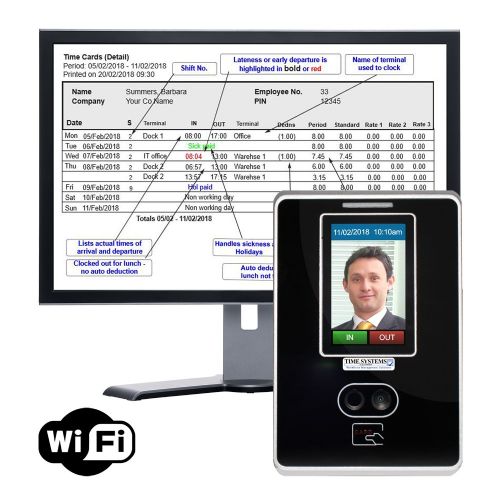 GeoFace 200 Wifi | ‘Ultimate’ Face Recognition Biometric Clocking in Machine