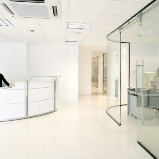 Glass Partitions & Glass Door to Separate Office Space
