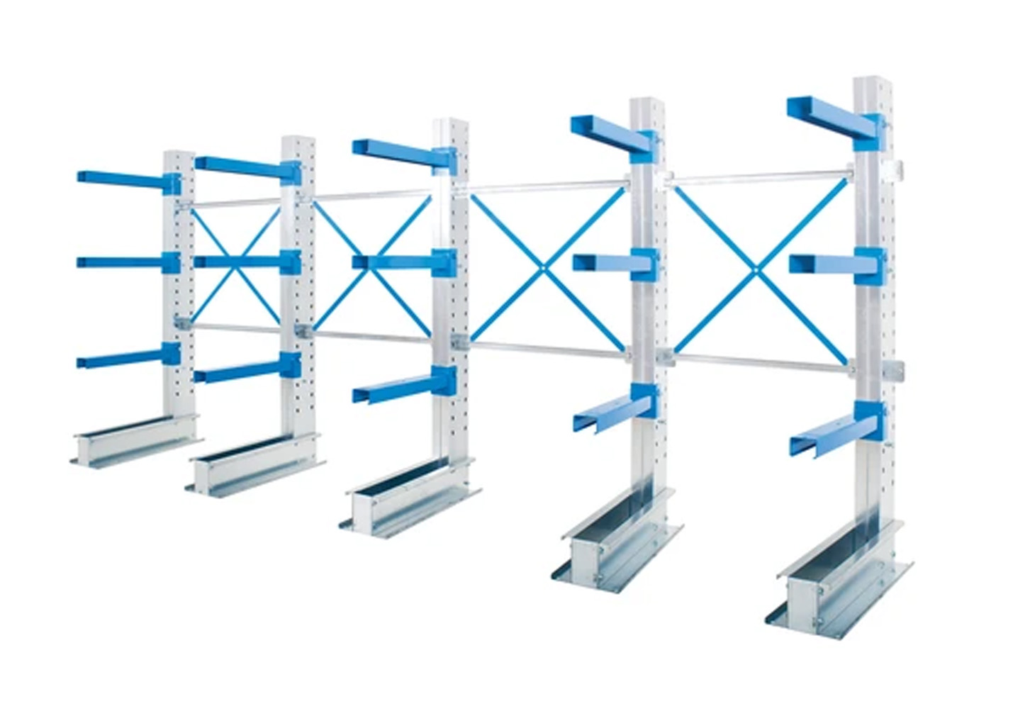 Heavy Duty Cantilever Racking - 4 Running Bays