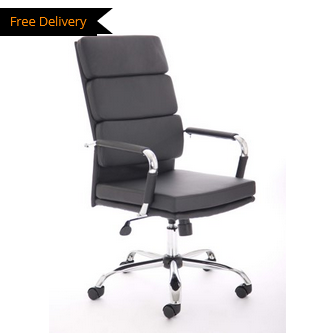Advocate Executive Chair Black Bonded Leather with Arms 