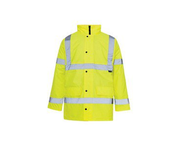 High Visibility Fleece Jacket Poly with Zip Fastening Small Yellow 