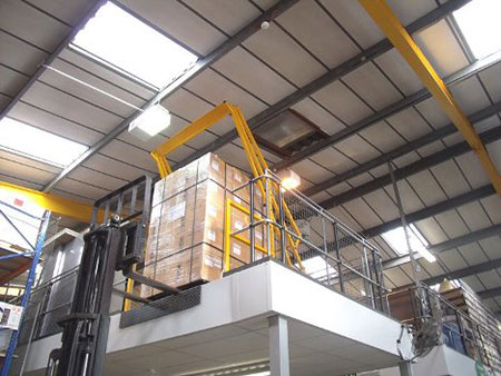 Up & Over Mezzanine Safety Gates for High Pallets