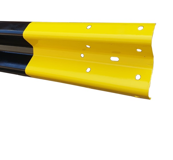 3.2m Effective Length Corrugated Beams – Yellow & Black Hazard Striped
