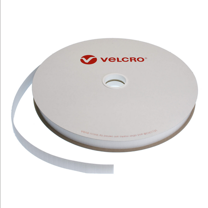 VELCRO® Brand Non-Adhesive Sew-on White Hook Roll 20mm