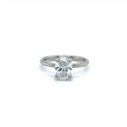 Certified Lab Grown Oval Solitaire – 8.5mm Main Diamond in Platinum (1.20ct+)