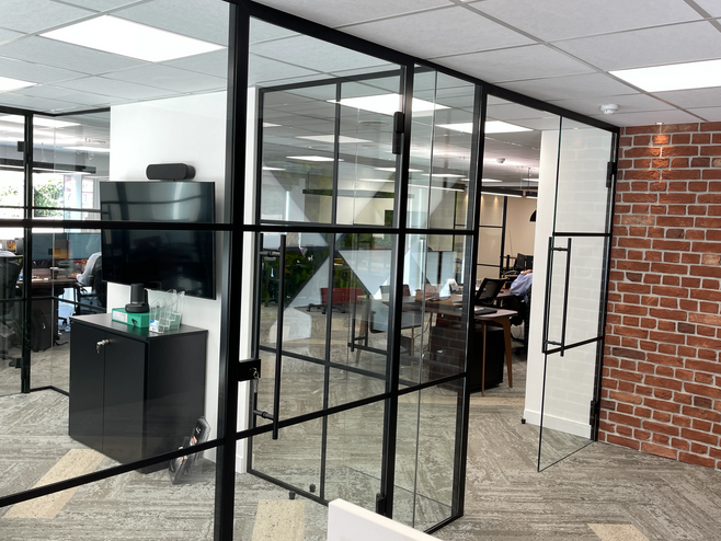Industrial Style / Black Frame Glass Partitions